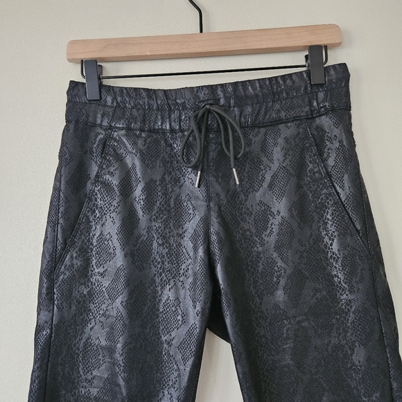 Bevy Flog Black Python Snakeskin Shely Drawstring Pants - Picture 5 of 15